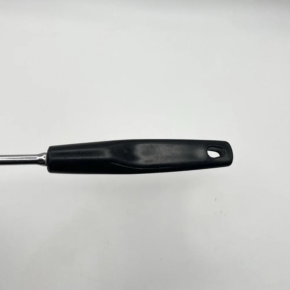 Vintage Foley Stainless Steel Slotted Serving Spoon Black Handle Mid Century